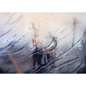 Hafsa Shaikh, 36 x 44 inch, Oil on Canvas, Cityscape Painting, AC-HFS-027